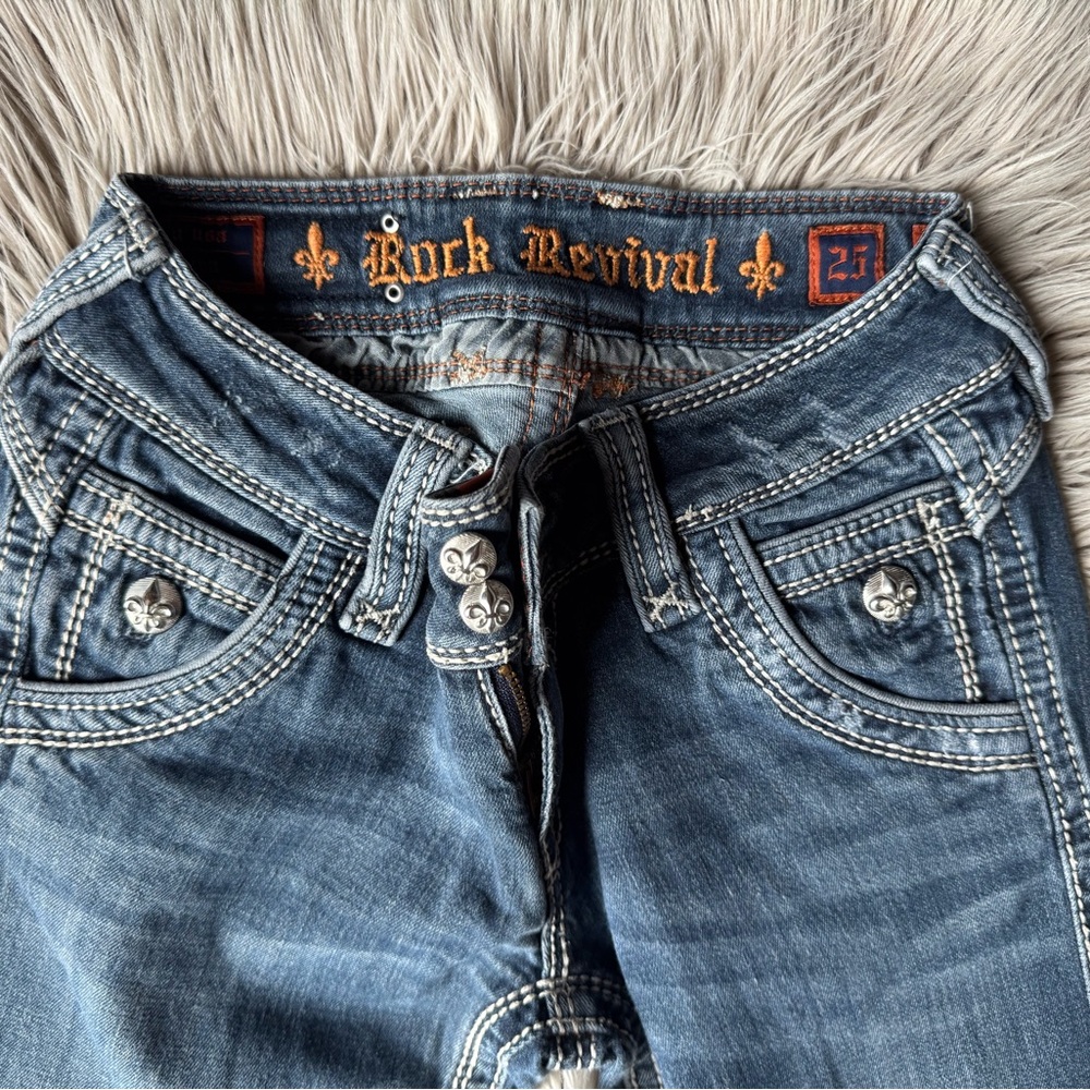 Rock Revival Women's Denim Trousers with Embellished Pockets